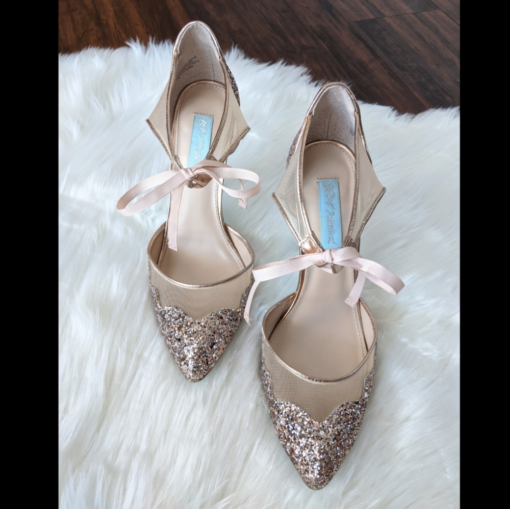 ✨ Blue by Betsey Johnson Glitter Heels - Size 7.5